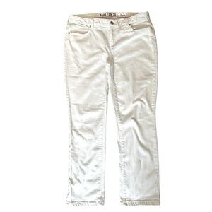 Nautica women’s straight leg white denim cotton jeans size 10